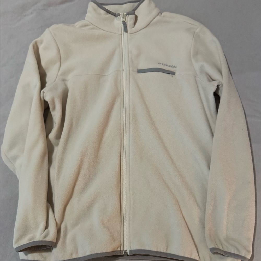 Columbia Womens Size XL Cream Fleece Jacket